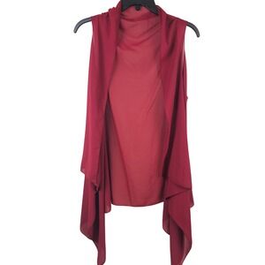 Womens OS Sheer Deep Red Chiffon Lace Lightweight Wrap Kimono Cardigan Sweater